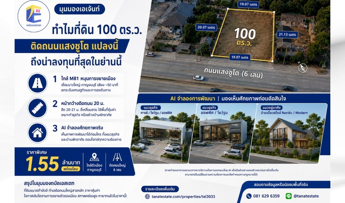 Agent's Perspective: Why this 100 sq.w. plot on Saeng Chuto Road is the best investment in the area